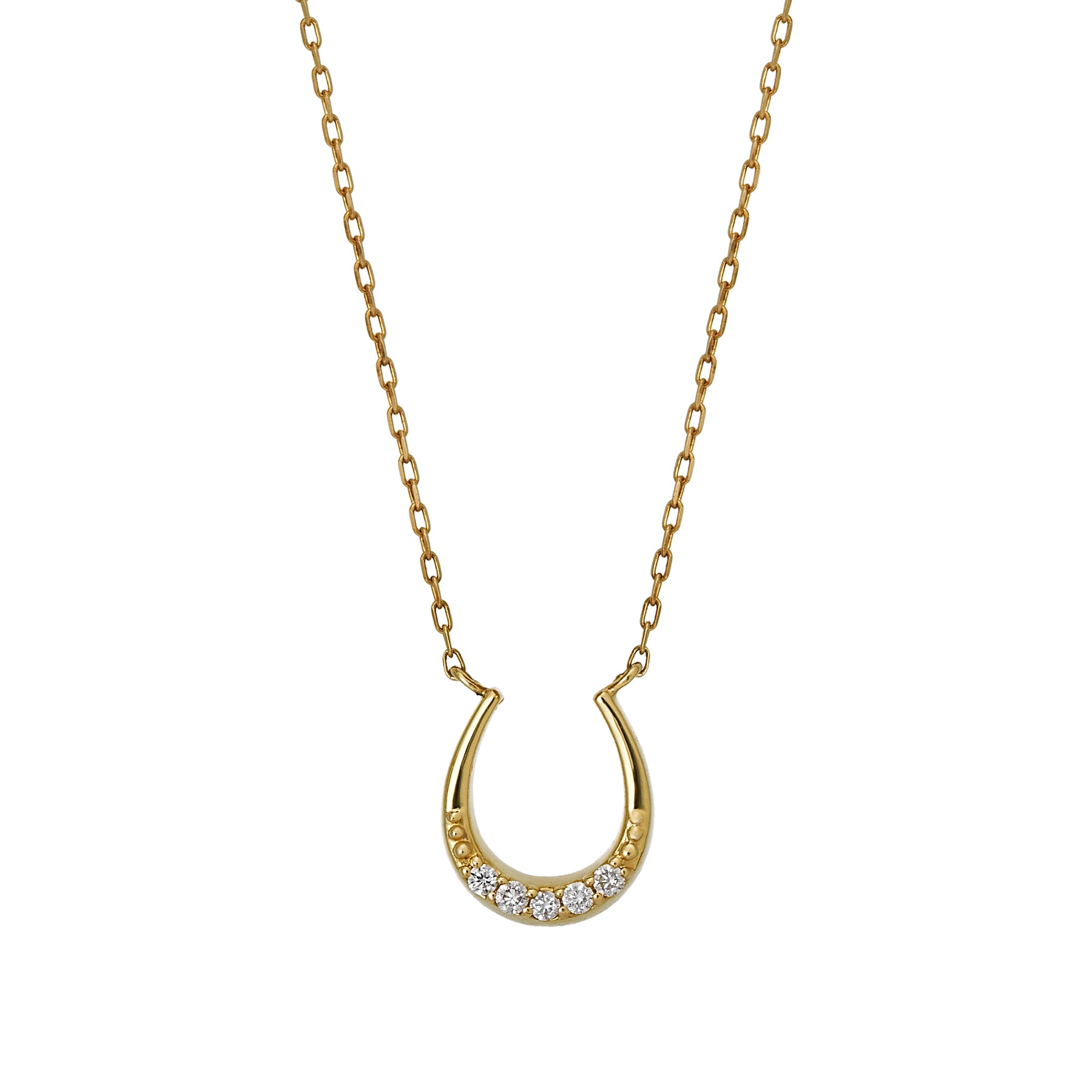 Diamond horseshoe deals necklace yellow gold