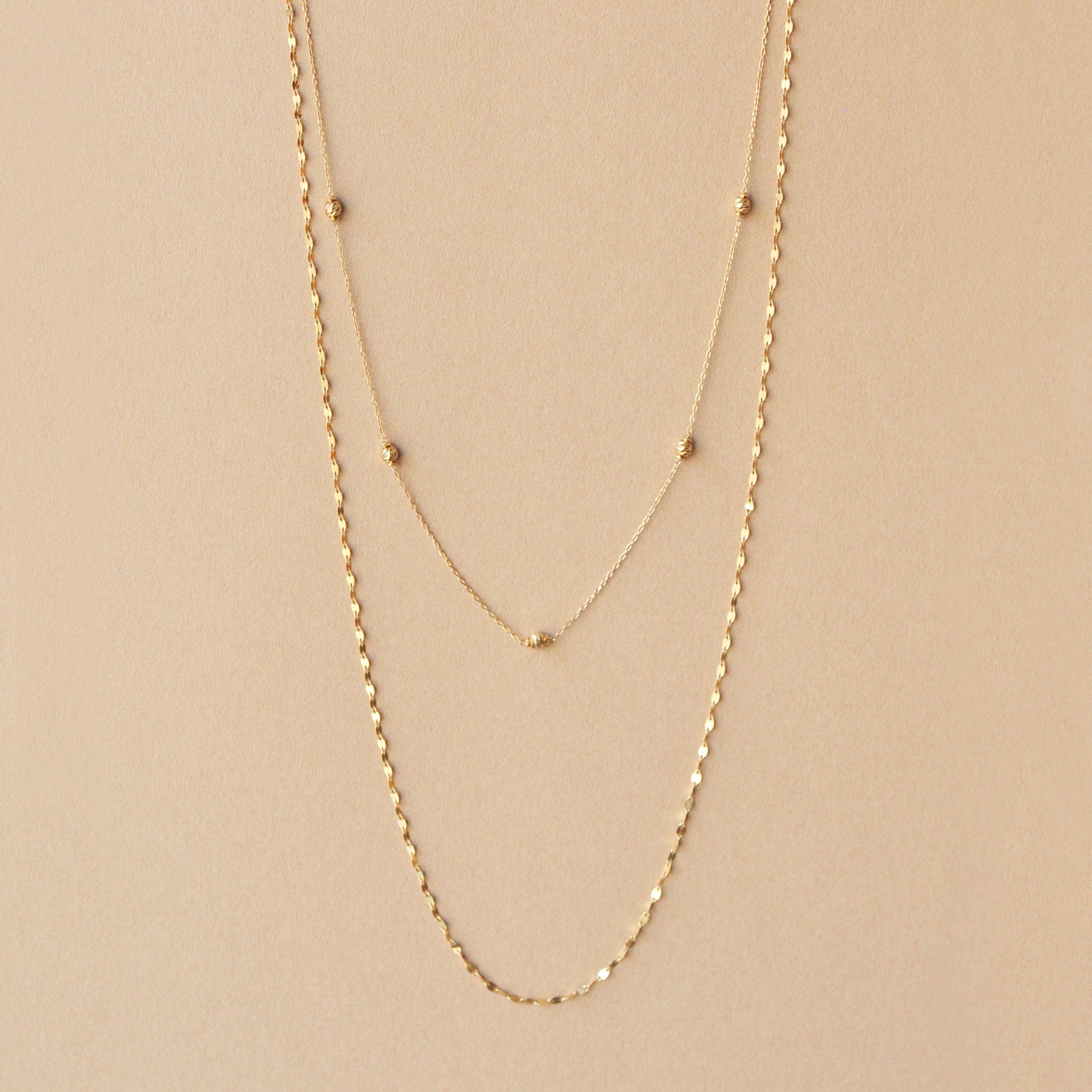 10K Yellow Gold Honey Cut Ball 3Way Long Necklace – TAKE-UP Jewelry