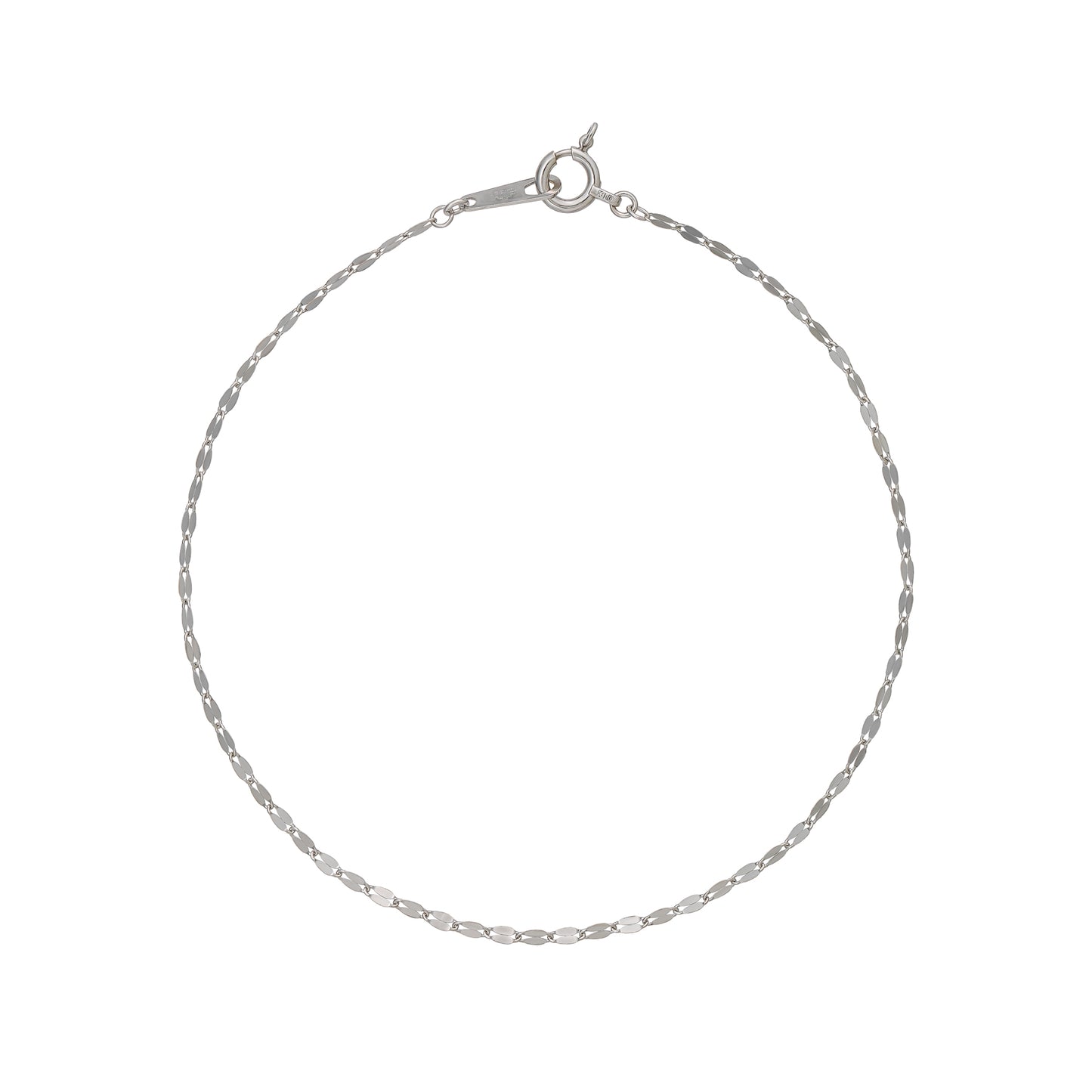 10K Glittering Petal Chain Bracelet (White Gold) - Product Image