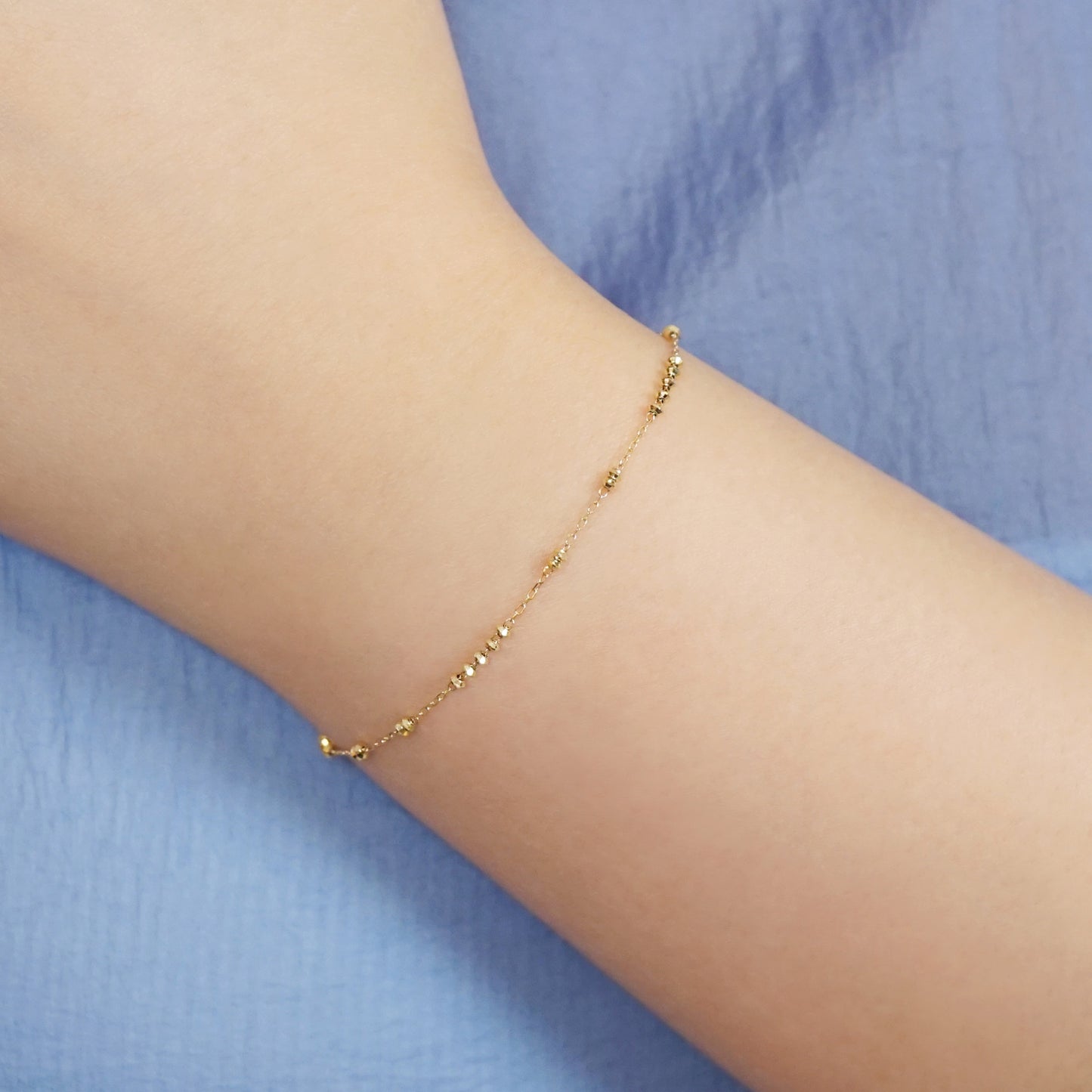 10K Station Bracelet (Yellow Gold) - Model Image