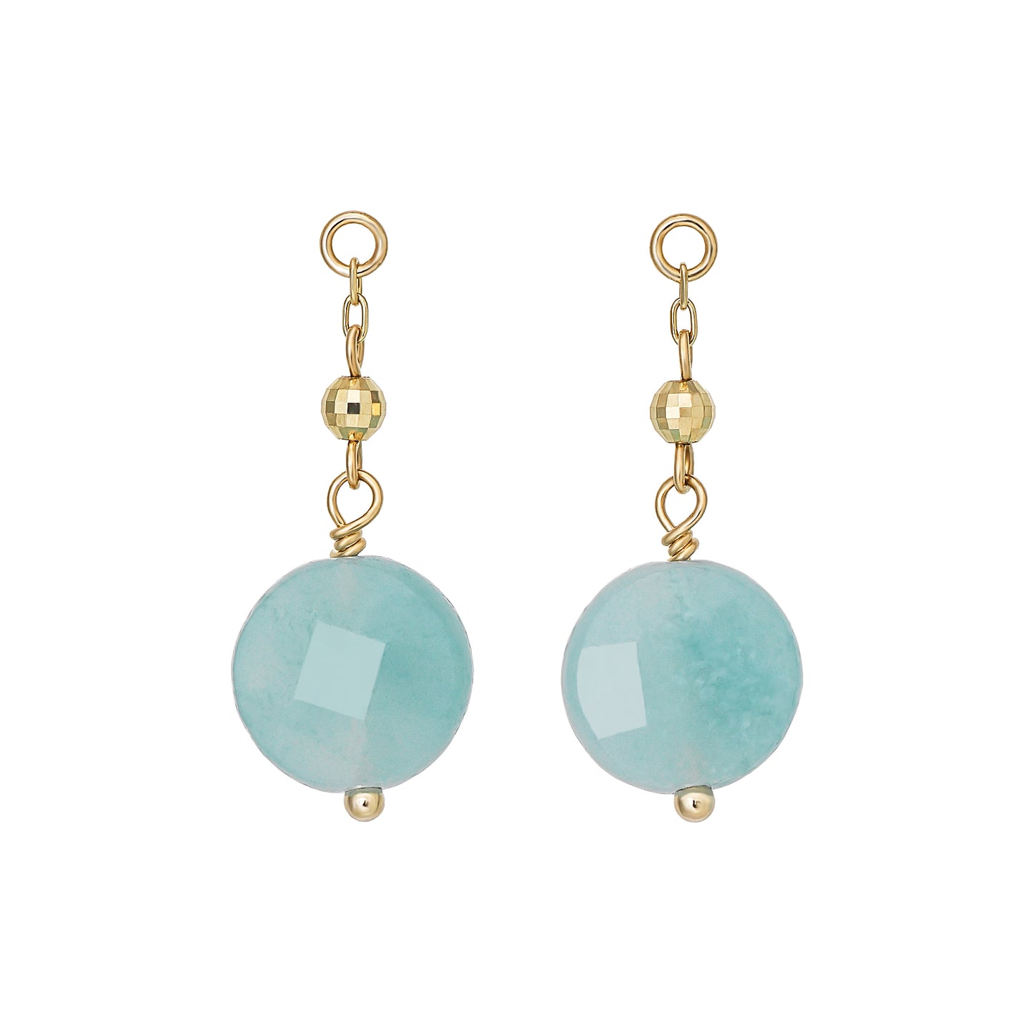 [Palette] 10K Amazonite Charms (Yellow Gold) - Product Image