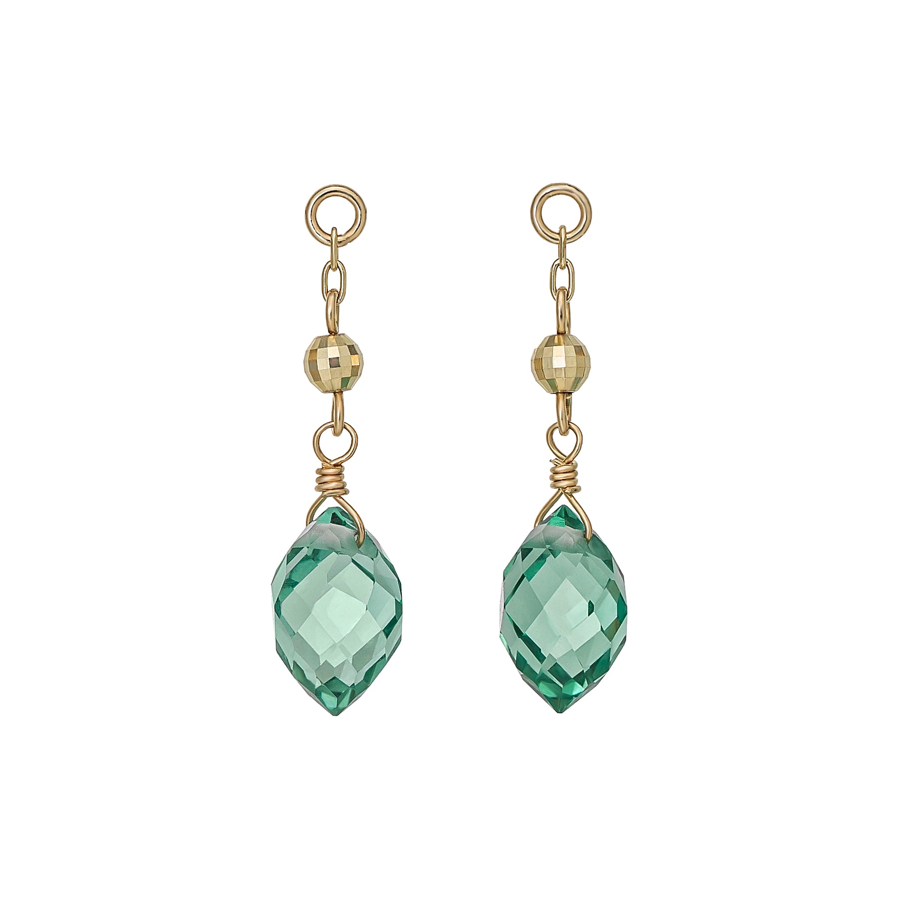 [Palette] 10K Green Quartz Charms (Yellow Gold) - Product Image