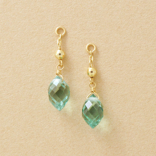 [Palette] 10K Green Quartz Charms (Yellow Gold) - Product Image