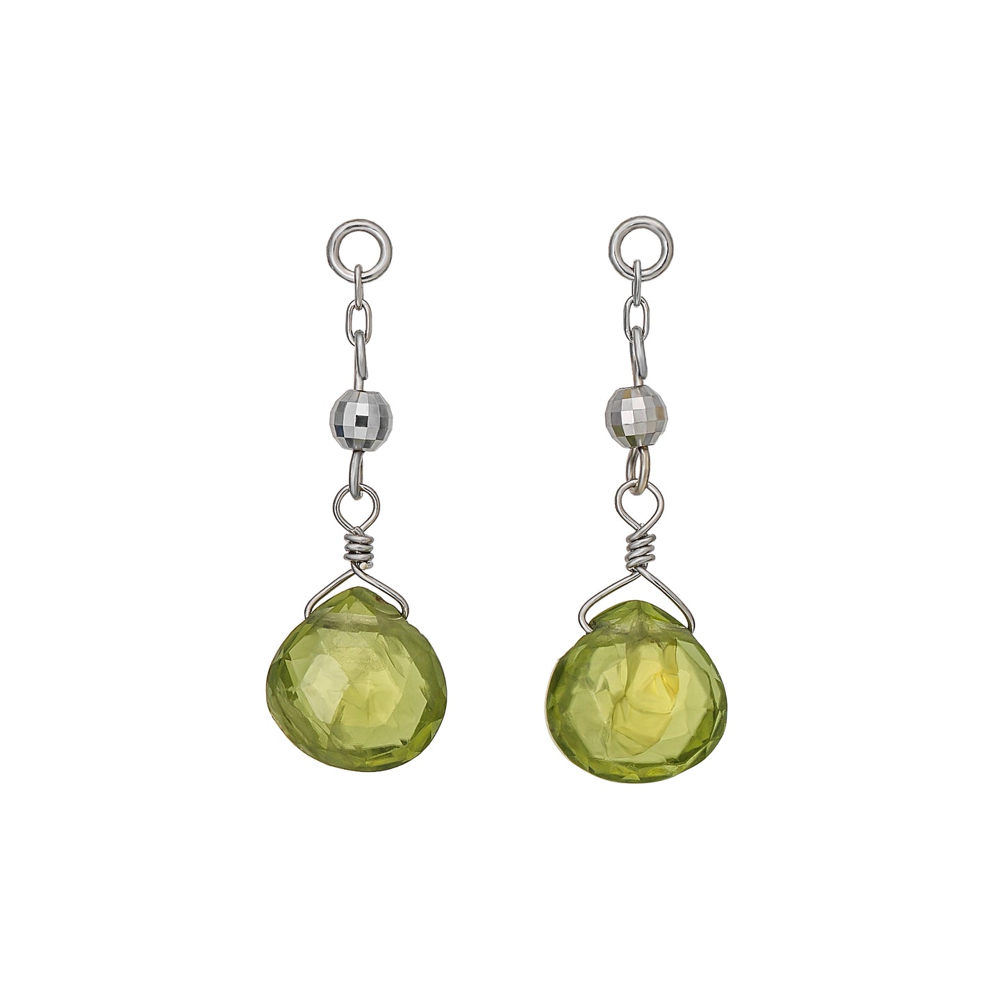 [Palette] 10K Peridot Charms (White Gold) - Product Image