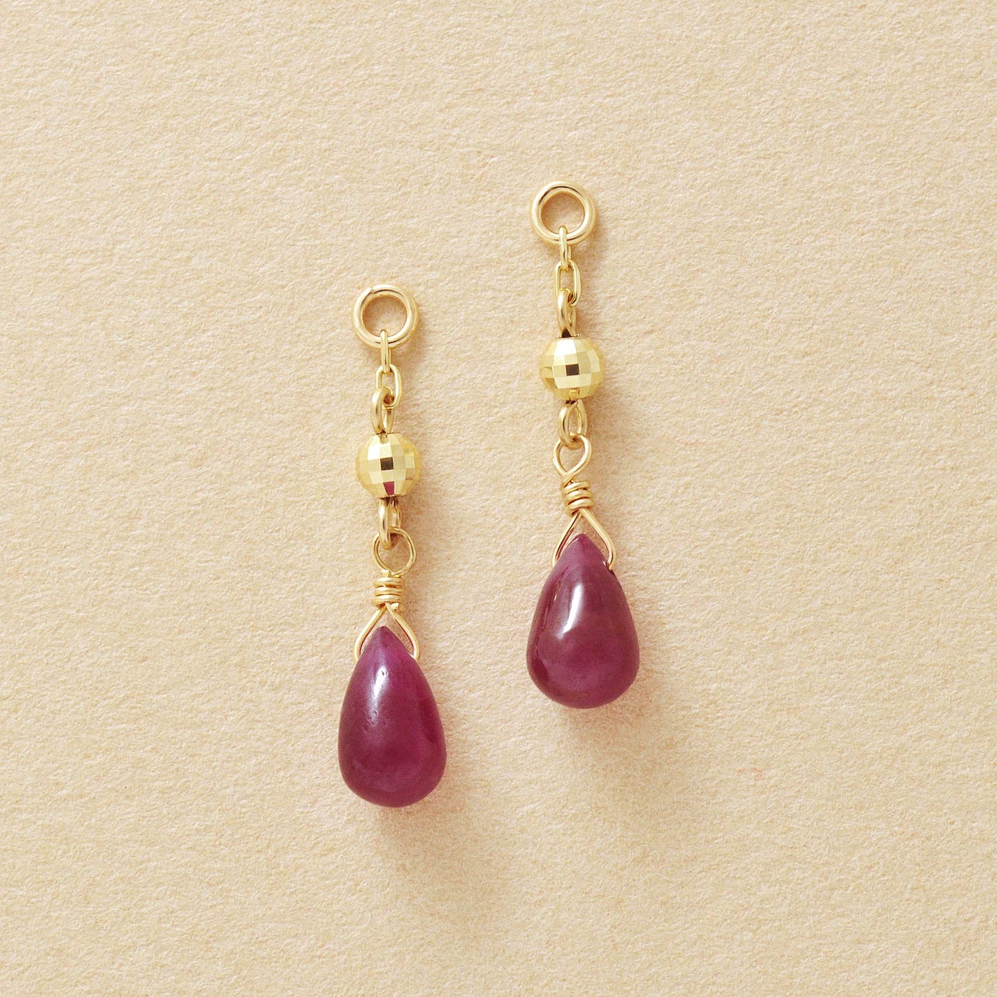 [Palette] 10K Ruby Charms (Yellow Gold) - Product Image