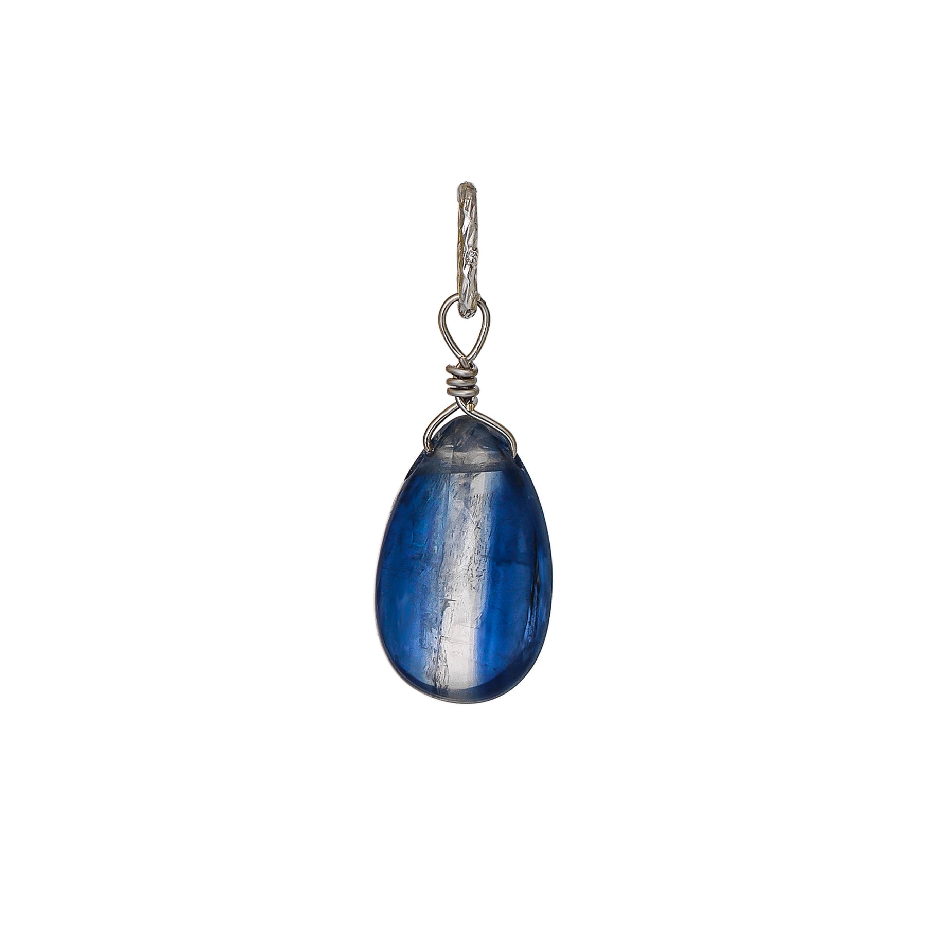 10K Kyanite Dew Drop Necklace Charm (White Gold) - Product Image