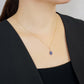 10K Kyanite Dew Drop Necklace Charm (White Gold) - Model Image