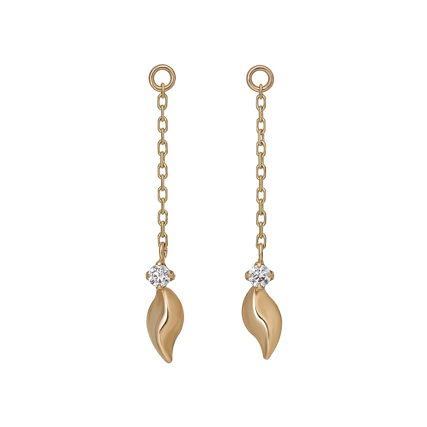 [Palette] 10K Leaf Charms (Yellow Gold) - Product Image