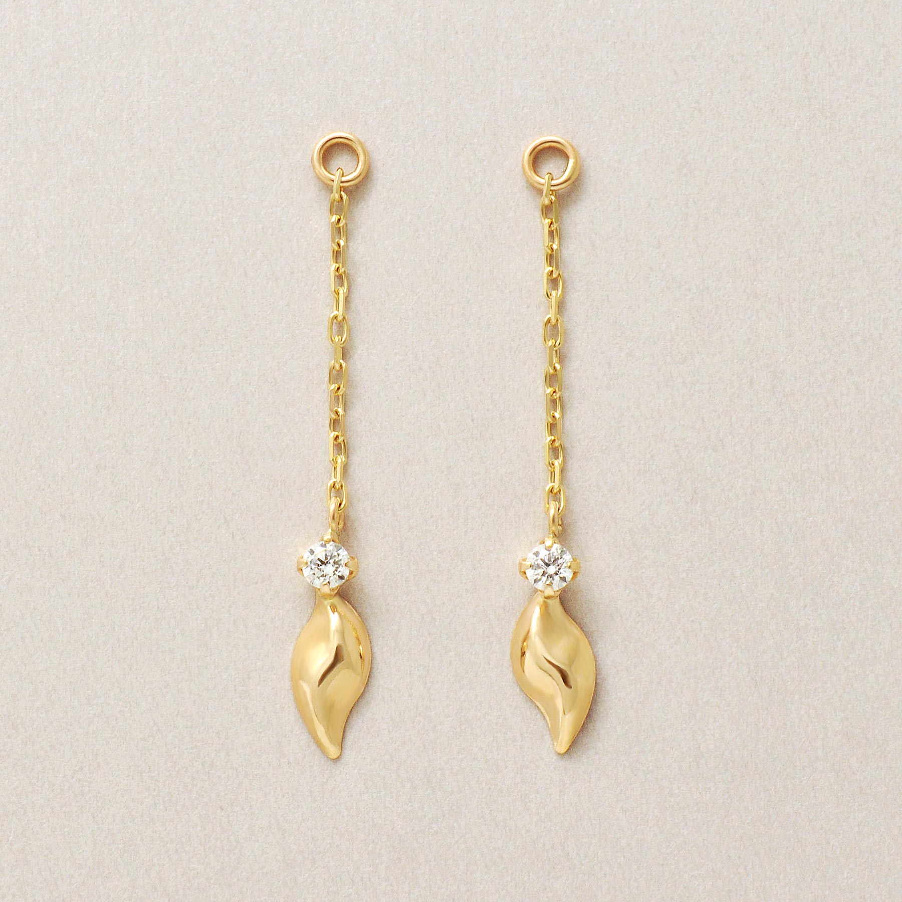 [Palette] 10K Leaf Charms (Yellow Gold) - Product Image