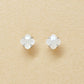 [Second Earrings] Platinum Lily Cut Moonstone Earrings - Product Image