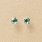 [Second Earrings] Platinum Lily Cut Green Quartz Earrings - Product Image