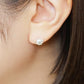 18K/10K Glittering Freshwater Pearl Earrings (Yellow Gold) - Model Image