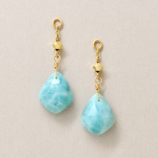[Palette] 10K Larimar Charms (Yellow Gold) - Product Image