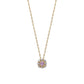 10K Pink Sapphire Diamond Necklace (Yellow Gold) - Product Image