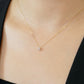 10K Pink Sapphire Diamond Necklace (Yellow Gold) - Model Image