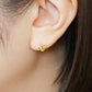 18K/10K Citrine Waving Frame Stud Earrings (Yellow Gold) - Model Image