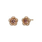 18K/10K Pink Tourmaline Flower Stud Earrings (Rose Gold) - Product Image