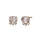 18K/10K Rose Quartz Oval Stud Earrings (Rose Gold) - Product Image