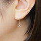 10K Petal Chain Dangle Earrings (Yellow Gold) - Model Image