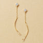 10K Twisted Line Dangle Earrings (Yellow Gold) - Product Image