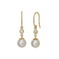 10K Shell Pearl Wire Earrings (Yellow Gold) - Product Image