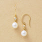 10K Shell Pearl Wire Earrings (Yellow Gold) - Product Image