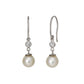 10K Shell Pearl Wire Earrings (White Gold) - Product Image