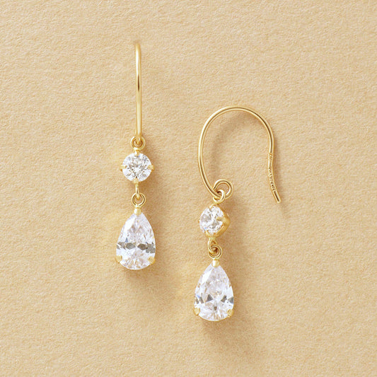 10K Dew Drop Wire Earrings (Yellow Gold) - Product Image