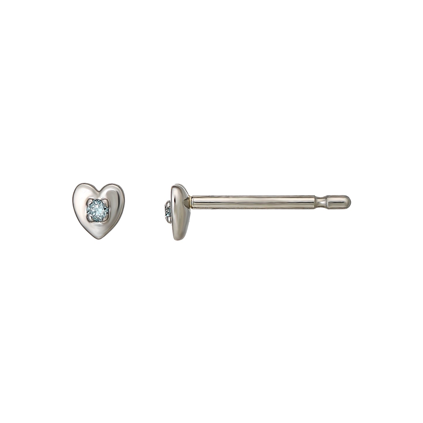 [Second Earrings] Platinum Ice Blue Diamond Heart Earrings - Product Image