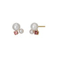 18K/10K Freshwater Pearl & Tourmaline Earrings (Yellow Gold) - Product Image