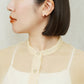 [Solo Earring] 18K/10K Garnet Circle Single Earring (Yellow Gold) - Model Image