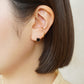 [Solo Earring] 18K/10K Onyx Square Single Earring (Yellow Gold) - Model Image