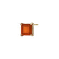 [Solo Earring] 18K/10K Carnelian Square Single Earring (Yellow Gold) - Product Image