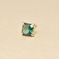 [Solo Earring] 18K/10K Green Quartz Square Single Earring (Yellow Gold) - Product Image