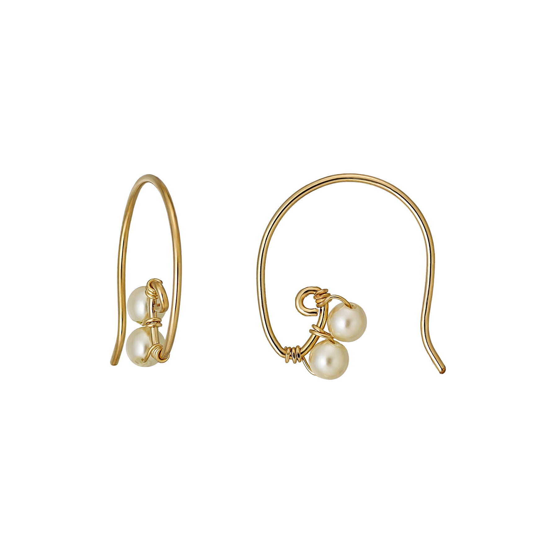 [Palette] Gold Filled Pearl Wire Base Earrings - Product Image