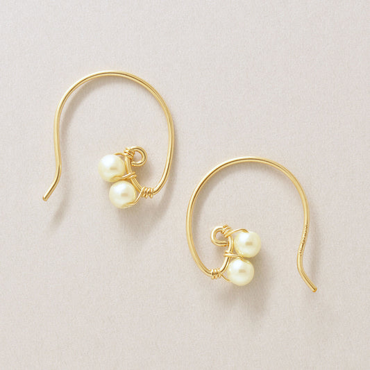 [Palette] Gold Filled Pearl Wire Base Earrings - Product Image