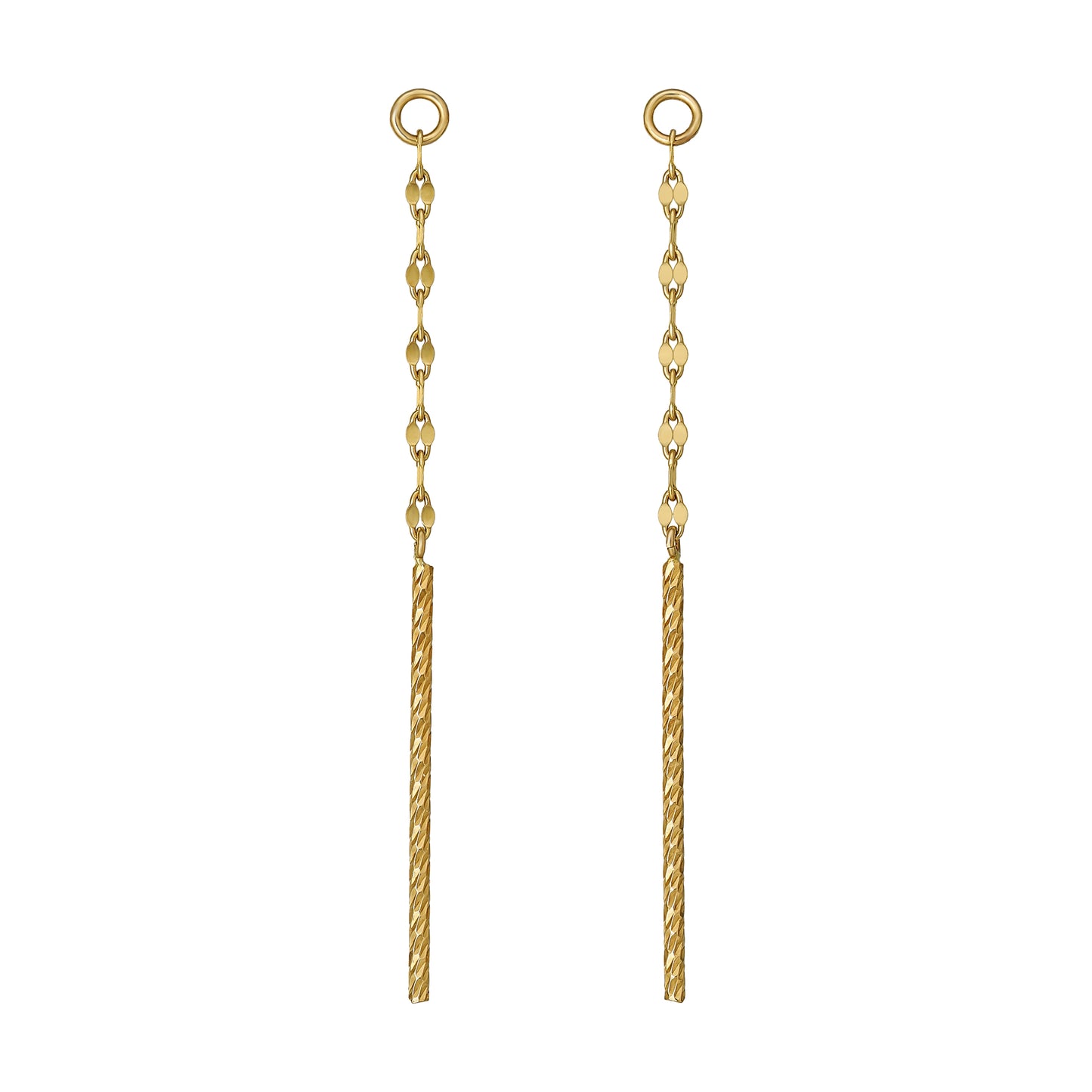 [Palette] 10K Glittering Chain Bar Charms (Yellow Gold) - Product Image