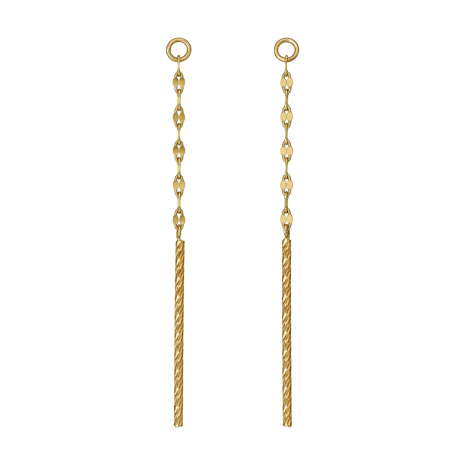 [Palette] 10K Glittering Chain Bar Charms (Yellow Gold) - Product Image