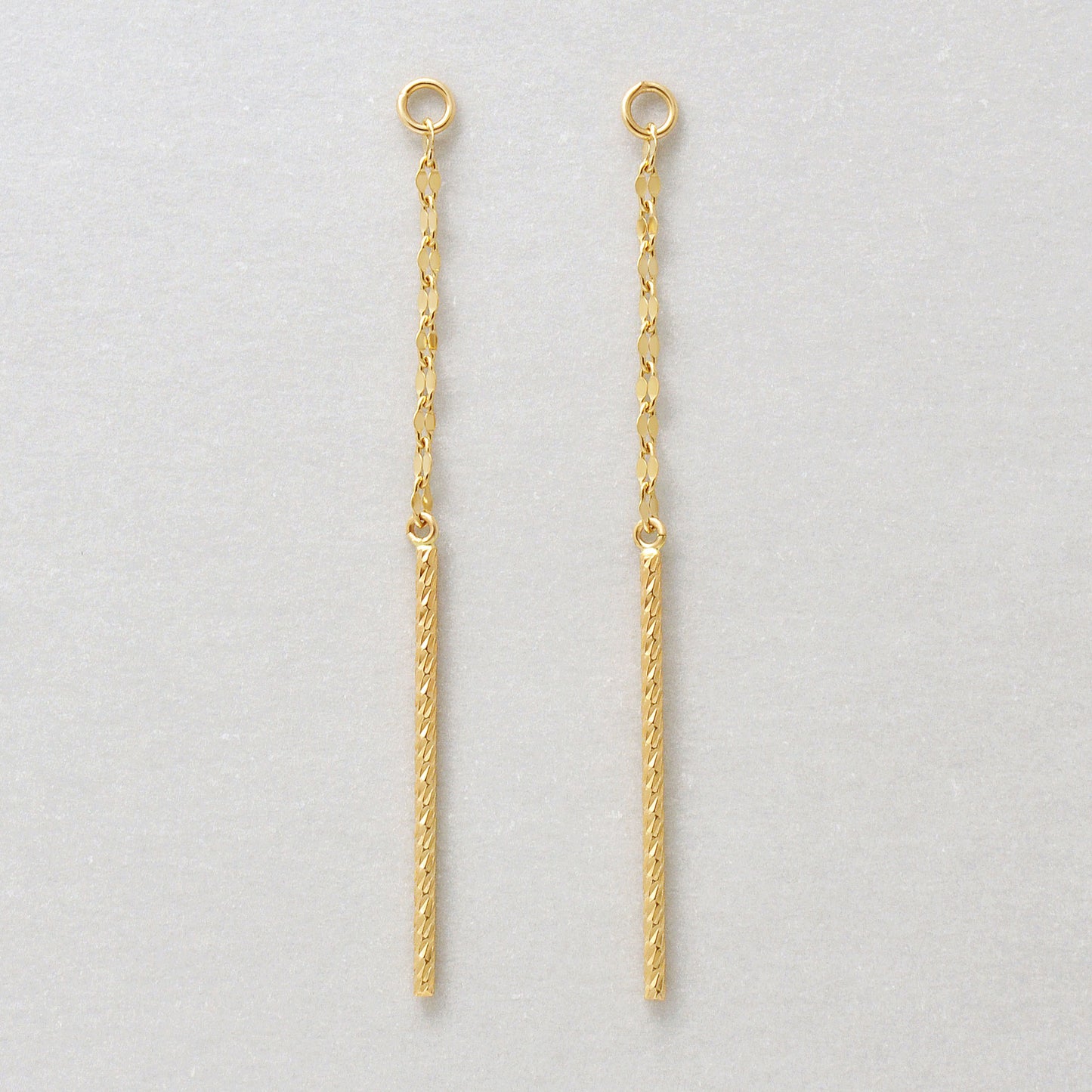 [Palette] 10K Glittering Chain Bar Charms (Yellow Gold) - Product Image