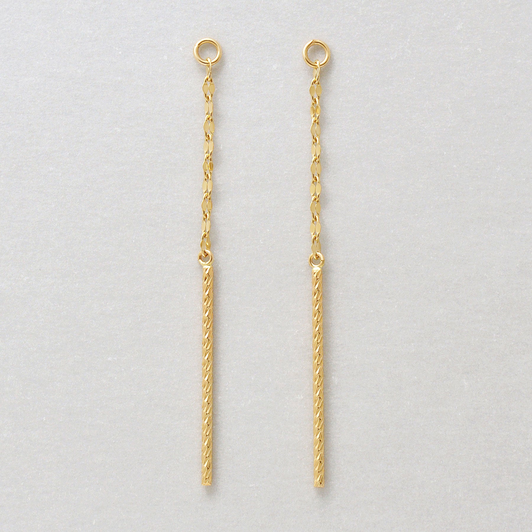 [Palette] 10K Glittering Chain Bar Charms (Yellow Gold) - Product Image