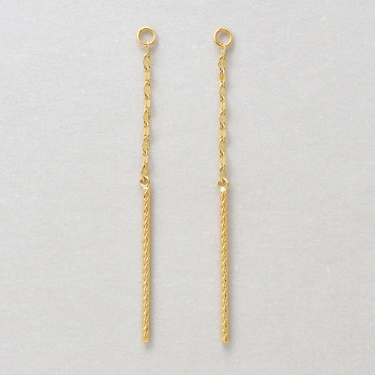 [Palette] 10K Glittering Chain Bar Charms (Yellow Gold) - Product Image