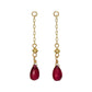 [Palette] 10K Ruby Dew Drop Charms (Yellow Gold) - Product Image