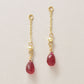 [Palette] 10K Ruby Dew Drop Charms (Yellow Gold) - Product Image