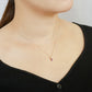 10K Multicolor Twisted Line Necklace (Rose Gold) - Model Image