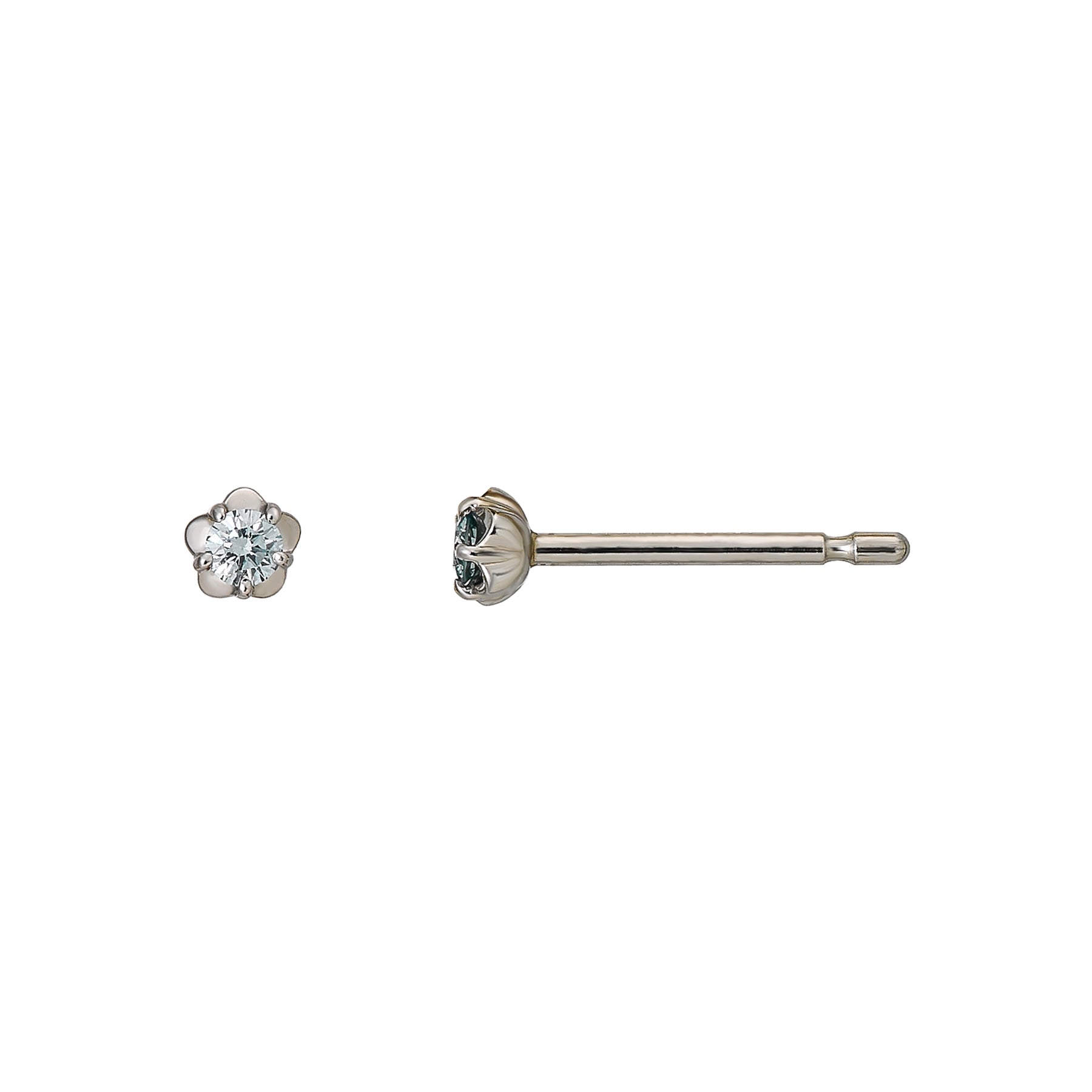 [Second Earrings] Platinum Ice Blue Diamond Earrings - Product Image