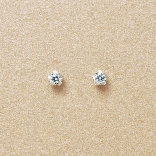 [Second Earrings] Platinum Ice Blue Diamond Earrings - Product Image