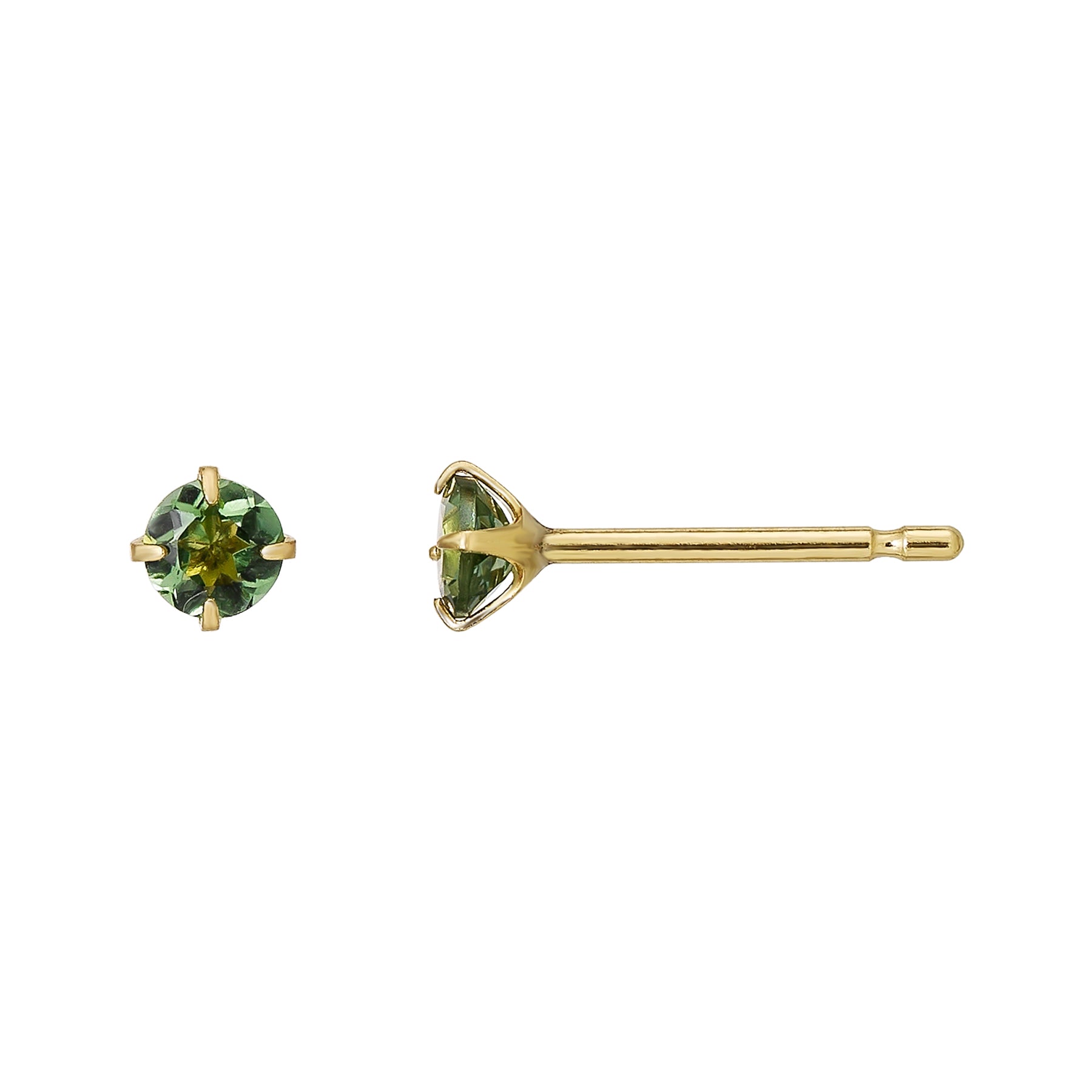 [Second Earrings] 18K Green Tourmaline Earrings (Yellow Gold) - Product Image