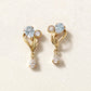 18K/10K Blue Topaz Earrings [Merry] (Yellow Gold) - Product Image