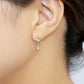 18K/10K Blue Topaz Earrings [Merry] (Yellow Gold) - Model Image