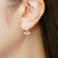 18K/10K Freshwater Pearl 2Way Earrings [Ribbon] (Yellow Gold) - Model Image